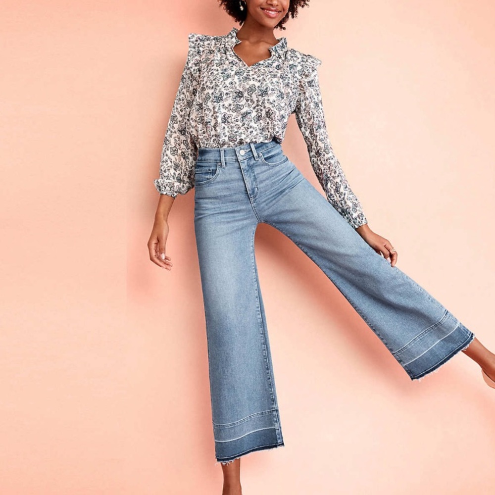 LOFT Light Blue Flare & Wide Leg Jeans